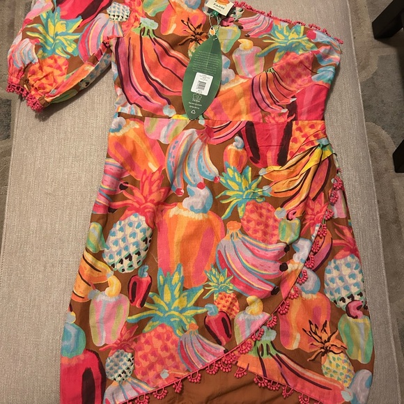 FARM Rio One-Shoulder Tropical Fruit Mini Dress - Pink Multi - Picture 3 of 6